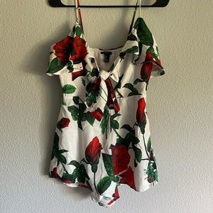 Rose floral romper